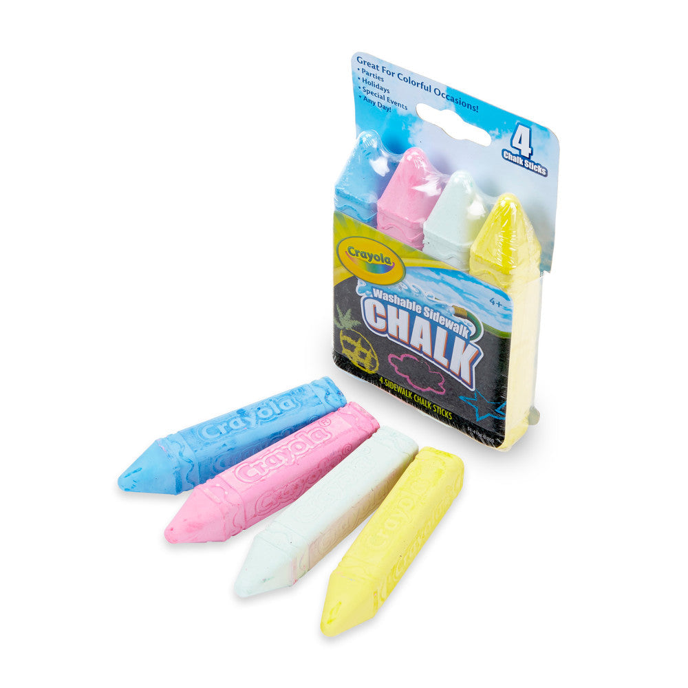 Crayola Outdoor Washable Sidewalk Chalk, 4 Sticks Per Pack, 12 Packs