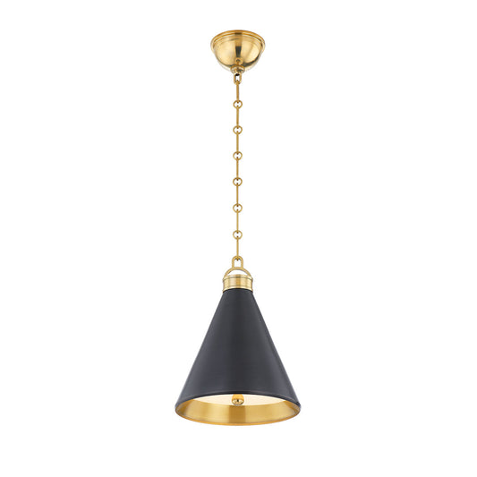 Ambrose Small Pendant 10", Urban Bronze and Aged Brass
