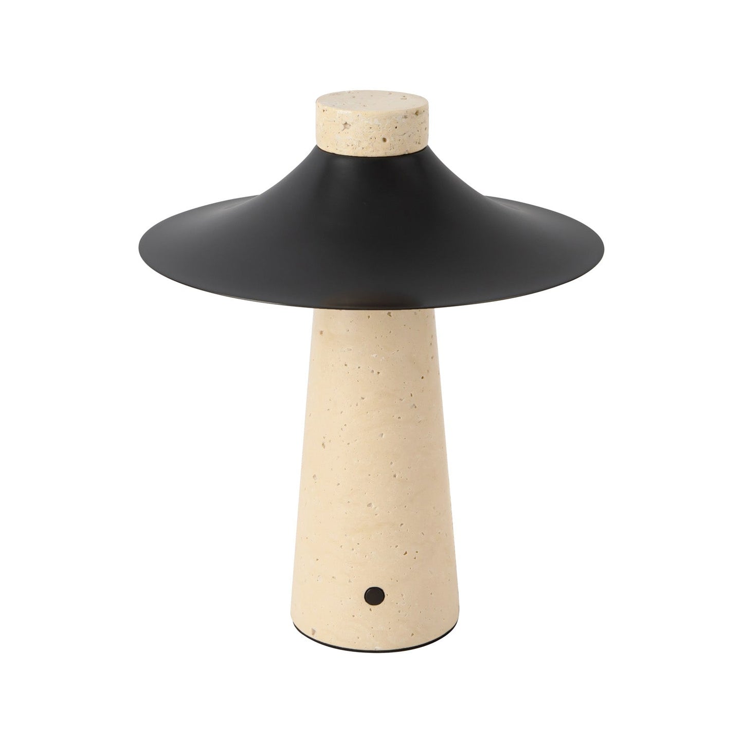 Akari Rechargeable Table Lamp 12", Travertine and Urban Bronze