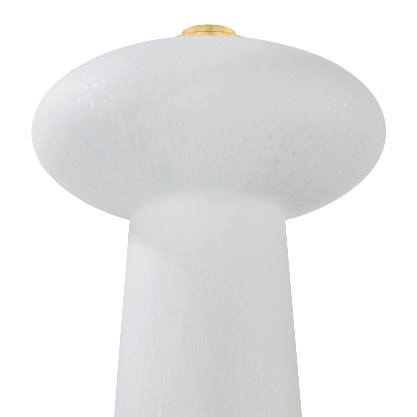 Alena Rechargeable Table Lamp 14", Seeded Cloud Glass with Aged Brass