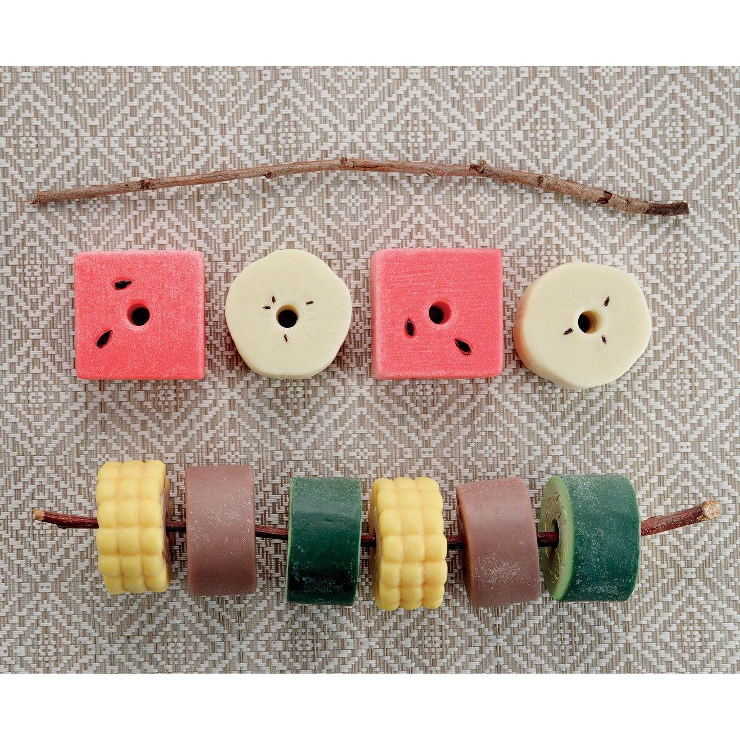 Yellow Door Sensory Play Stones, Threading Kebabs Toy Set